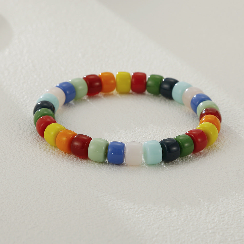 Wholesale Bohemian Rainbow Glass Beads Bracelet